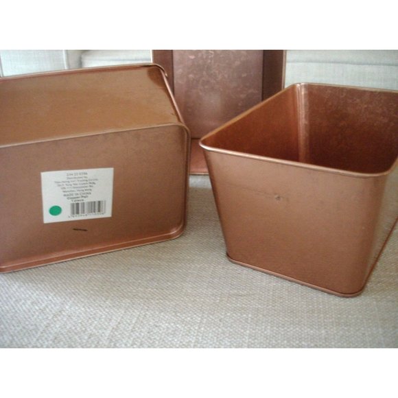 Lot of 3 NEW Copper Metal Pails Art Craft Home Décor Multi-Purpose 5" x 3" x 3" - Picture 7 of 11